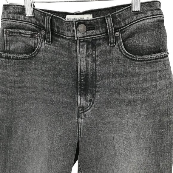 Abercrombie & Fitch The Ankle Straight Ultra High Rise Size 26 2R Distressed Raw - Picture 10 of 11
